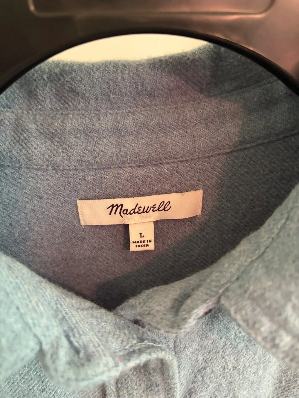 Madewell Dusty Blue Button-Down Flannel Shirt